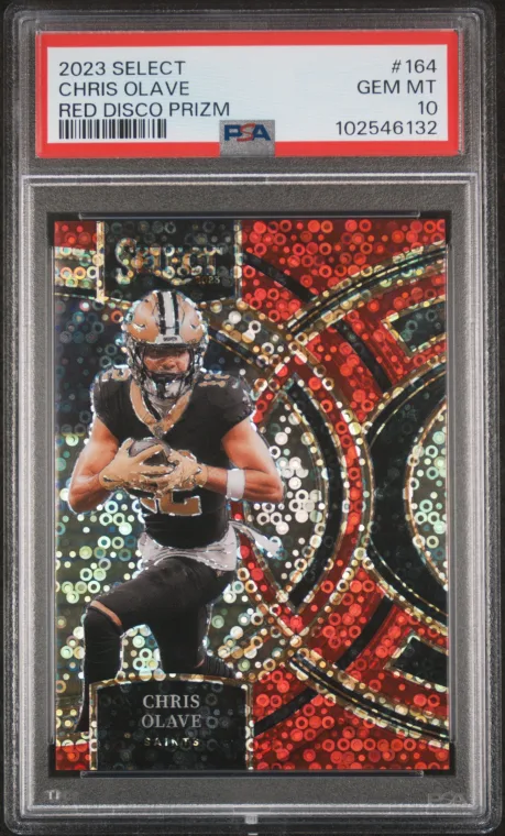 2023 Panini Select Chris Olave Premier Red Disco Prizm /49 PSA 10