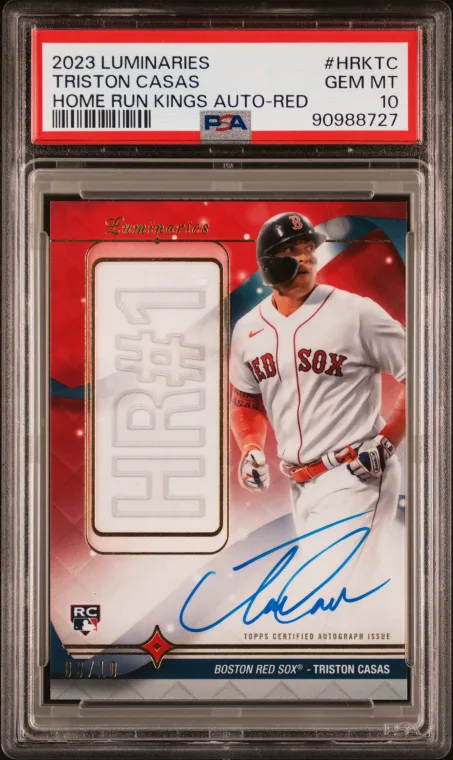 2023 Topps Luminaries Triston Casas Home Run Kings Red Auto /10 PSA 10