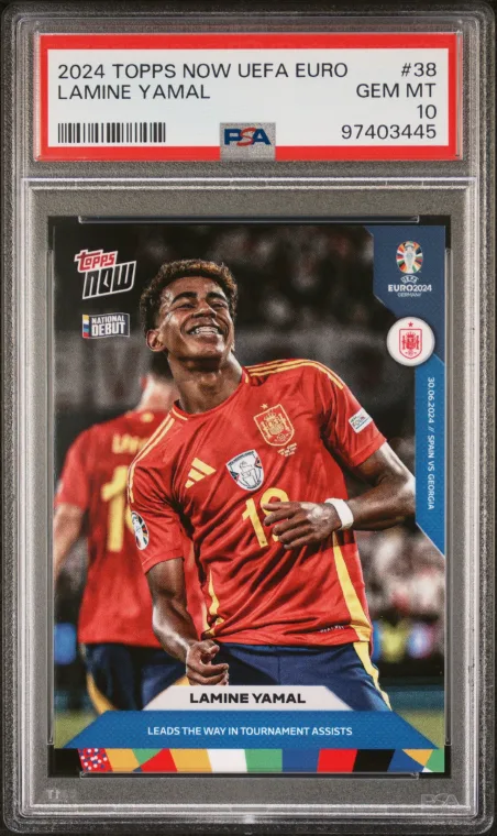 2024 Topps NOW UEFA Euro Lamine Yamal #38 PSA 10 Gem Mint Spain