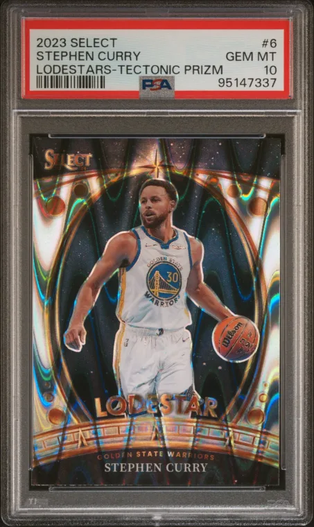 2023-24 Panini Select Stephen Curry Lodestars Tectonic Prizm #6 PSA 10