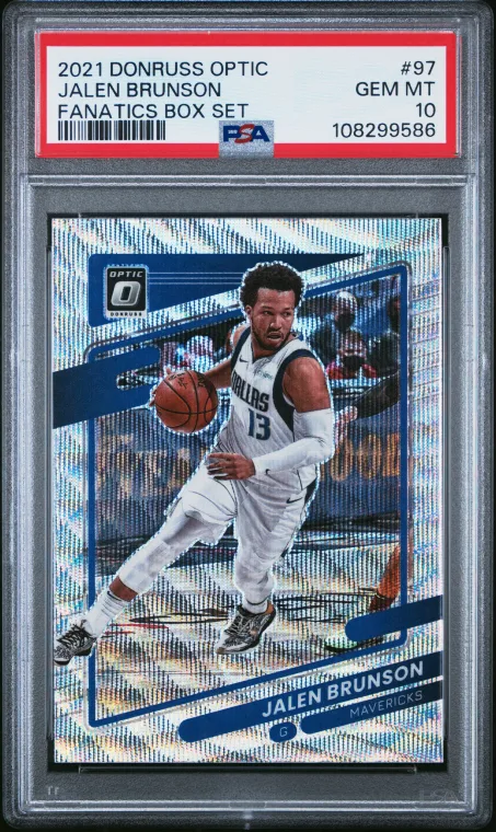 2021-22 Donruss Optic Jalen Brunson #97 Fanatics Box Set PSA 10 Gem Mint