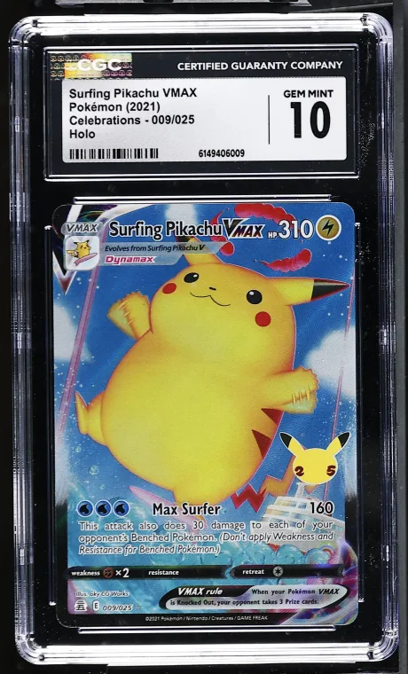 2021 Pokémon Celebrations Surfing Pikachu VMAX Holo #009/025 CGC 10