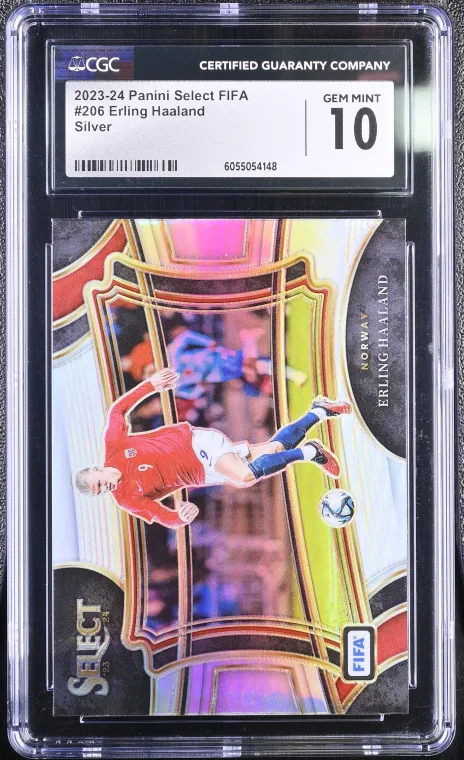 2023-24 Panini Select FIFA Erling Haaland Silver Prizm #206 CGC 10
